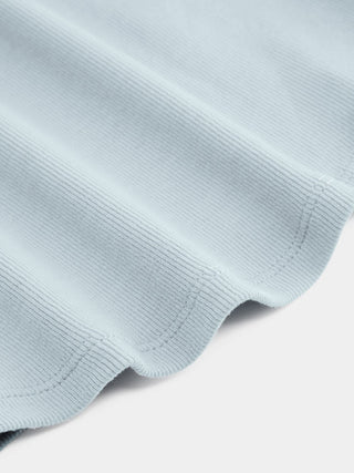 Cotton-blend High Stretch Boat Neck Ribbed Tank Top
