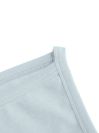 Cotton-blend High Stretch Boat Neck Ribbed Tank Top