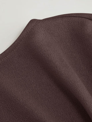 Textured Boat Neck Batwing Sleeve Asymmetrical Oversized Top