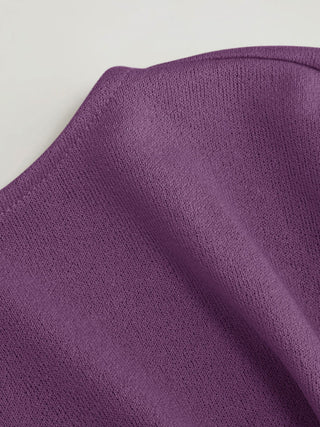 Textured Boat Neck Batwing Sleeve Asymmetrical Oversized Top