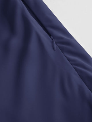 Satin V-neck Twist Knotted Flared Maxi Dress
