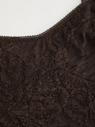 Textured Floral Lace Sweetheart See-Through Cami Bodysuit