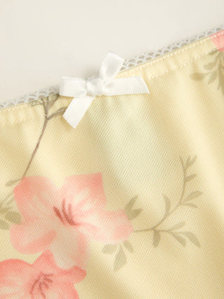 Mesh Mid Rise Floral Bowknot Lettuce Trim Mermaid Maxi Skirt