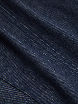 Denim Washed Stand Collar Metal Detail Jacket