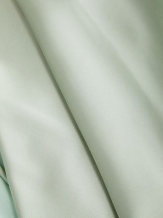 Satin Boat Neck Bell Sleeve Backless Mini Dress