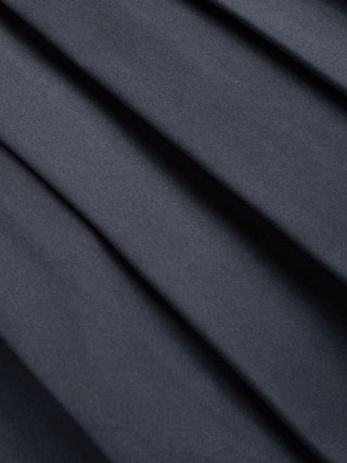 Puff Sleeve Metal Detail Pleated Mini Dress