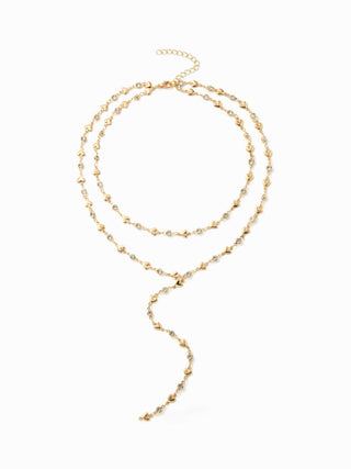 HEART & RHINESTONE LAYERED NECKLACE