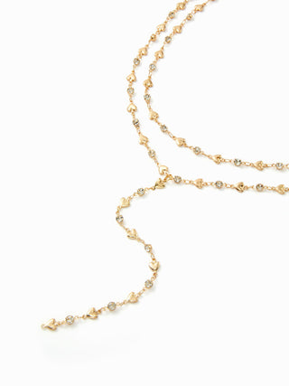 HEART & RHINESTONE LAYERED NECKLACE