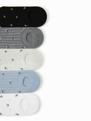 5 PAIRS FLORAL INVISIBLE SOCKS SET