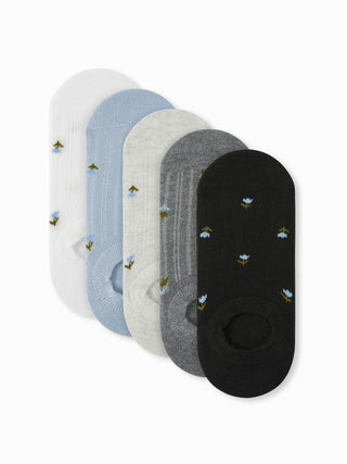 5 PAIRS FLORAL INVISIBLE SOCKS SET