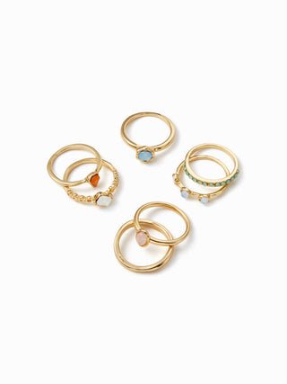 7PCS GEMSTONE RING SET