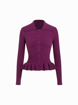 Knit Ruffle Hem Cardigan