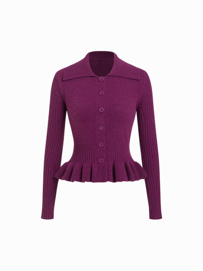 Knit Ruffle Hem Cardigan
