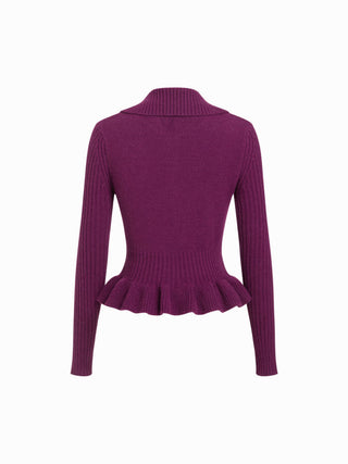 Knit Ruffle Hem Cardigan