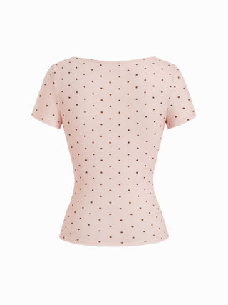 Cotton-blend Scoop Neckline Short Sleeve Tee