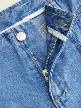 Denim Low Rise Washed Drawstring Barrel-leg Cropped Jeans