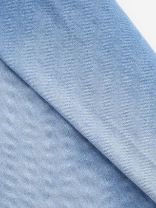 Denim Low Rise Washed Ruched Metal Detail Barrel-leg Jeans