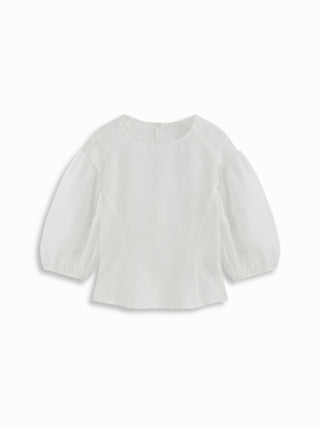 Mesh See-through Puff Sleeve Oversized Blouse