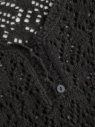 Knit Fabric Scoop Neck Hollow out Slim Top