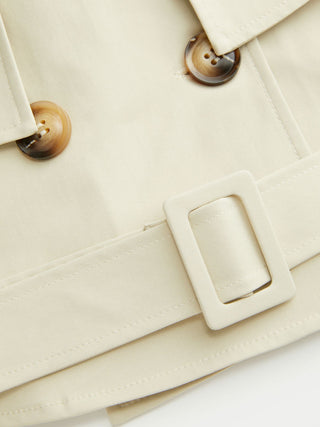 Double-Breasted Cloak Sleeve Jacket With Belt