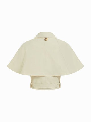 Double-Breasted Cloak Sleeve Jacket With Belt