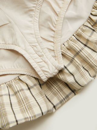 Cotton-blend Plaid Sweetheart Cami Top & Low Rise Bubble Mini Skirt Set