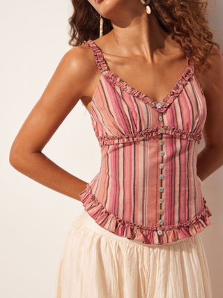 Ruffle Striped Cami Top