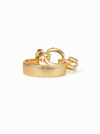 2PCS TEXTURED OPEN BANGLE BRACELET