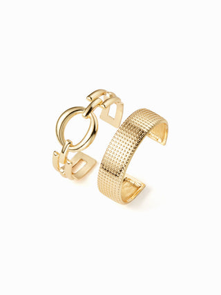 2PCS TEXTURED OPEN BANGLE BRACELET