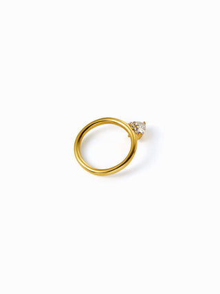 RHINESTONE HEART STAINLESS STEEL RING