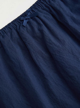 Cotton-blend Low Rise Textured Bowknot Ruffle Hem Mini Skirt