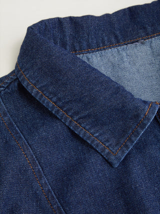 Denim Collar Button Mini Dress