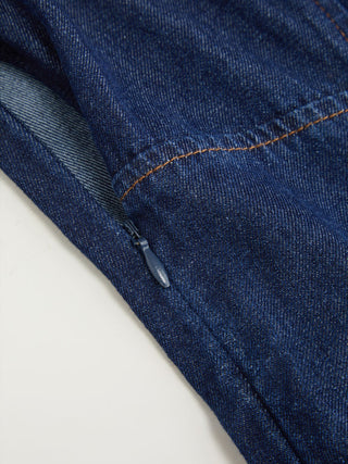 Denim Collar Button Mini Dress
