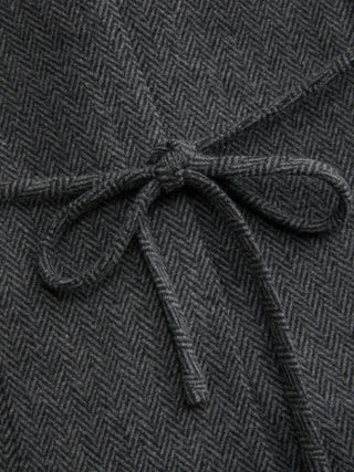 Notched Collar Tie Back Split Button Blazer