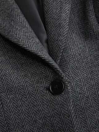 Notched Collar Tie Back Split Button Blazer