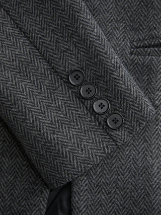 Notched Collar Tie Back Split Button Blazer
