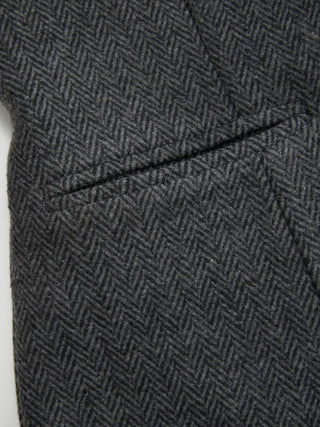 Notched Collar Tie Back Split Button Blazer