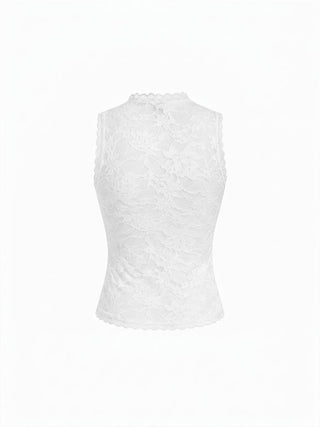 Lace Cut Out Halter Neck Top & Low Rise A-line Mini Skirt Set