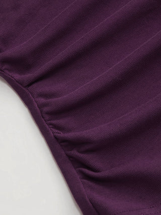 Cotton-blend Ruched Short Sleeve Tee
