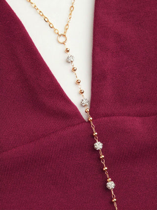 High Stretch Halter Neckline Chain Detail Asymmetrical Hem Crop Top