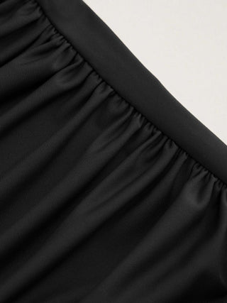 Cowl Neck Ruched Backless Maxi Dress