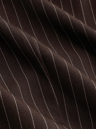 Cotton-blend Polo Neck Stripe Knotted Blouse
