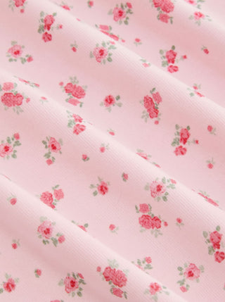 Cotton-blend Floral Round Neck Short Sleeve Tee