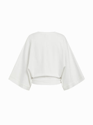 Cotton-blend Batwing Sleeve Oversized Top