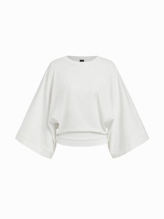 Cotton-blend Batwing Sleeve Oversized Top