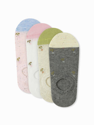 4 PAIRS FLORAL INVISIBLE SOCKS SET