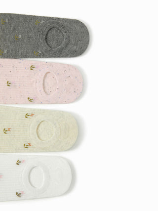 4 PAIRS FLORAL INVISIBLE SOCKS SET