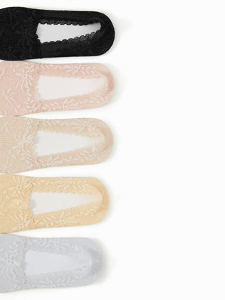 5 PAIRS FLORAL LACE INVISIBLE SOCKS SET