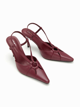 CUTOUT SLINGBACK KITTEN  HEELS