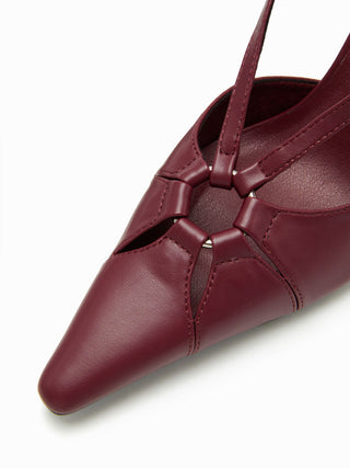 CUTOUT SLINGBACK KITTEN  HEELS